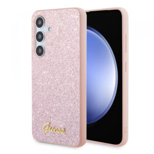 Husa pentru Samsung Galaxy S24 S921, Guess, Glitter Script, Roz
