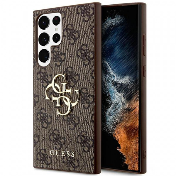 Husa pentru Samsung Galaxy S24 Ultra S928, Guess, 4G Big Logo, Maro