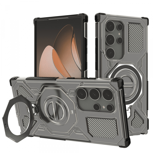 Husa pentru Samsung Galaxy S24 Ultra S928, Techsuit, Carbon Shield Pro, Fumurie