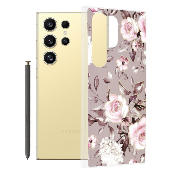 Husa pentru Samsung Galaxy S24 Ultra S928, Techsuit, Marble, Gri