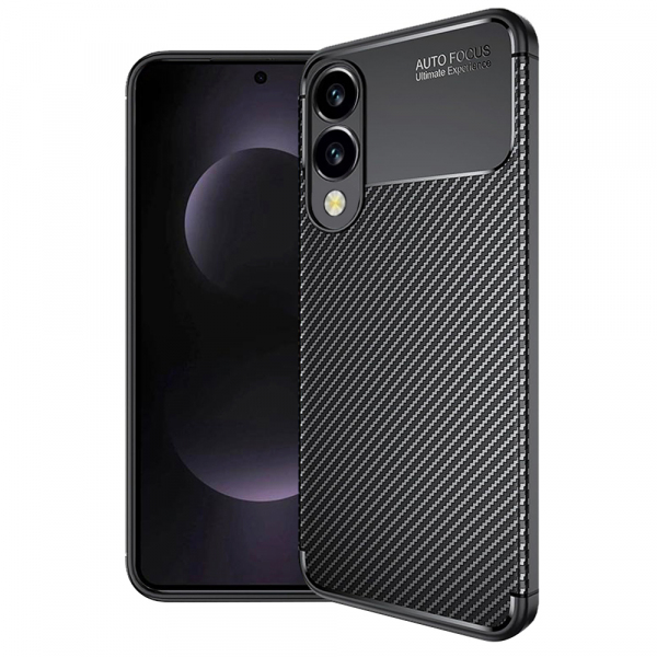 Husa pentru Samsung Galaxy S25 Edge S937, Techsuit, CarbonFiber, Neagra