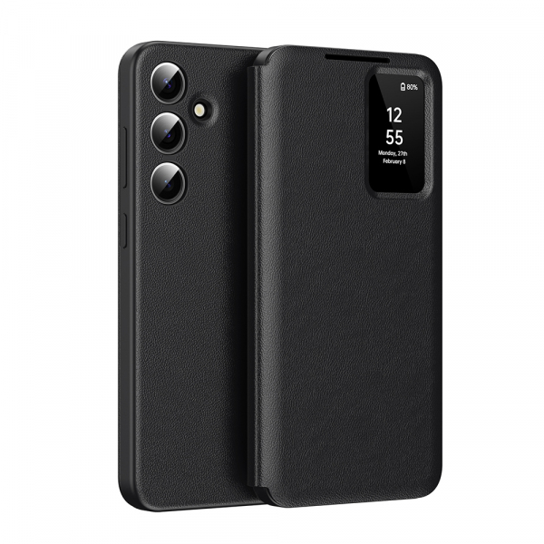 Husa pentru Samsung Galaxy S25 FE, Techsuit, SmartView, Neagra