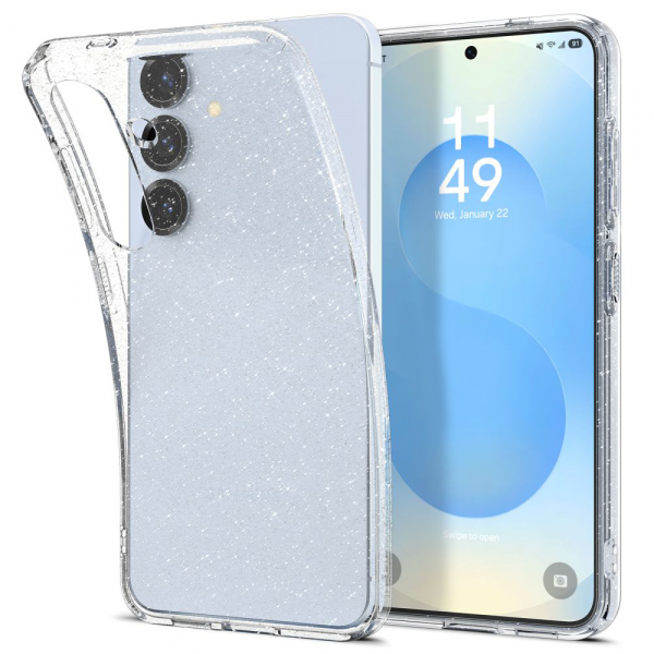 Husa pentru Samsung Galaxy S25+ S936, Spigen, Liquid Crystal Glitter, Transparenta ACS08976