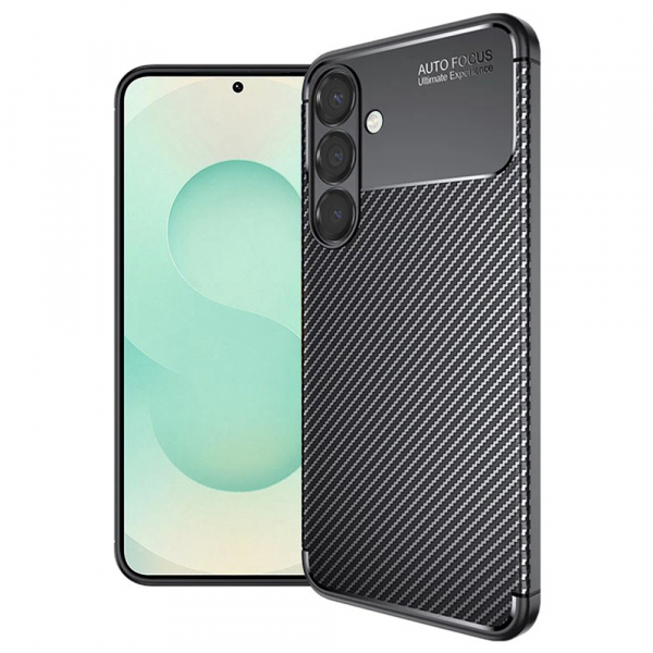 Husa pentru Samsung Galaxy S25+ S936, Techsuit, CarbonFiber, Neagra