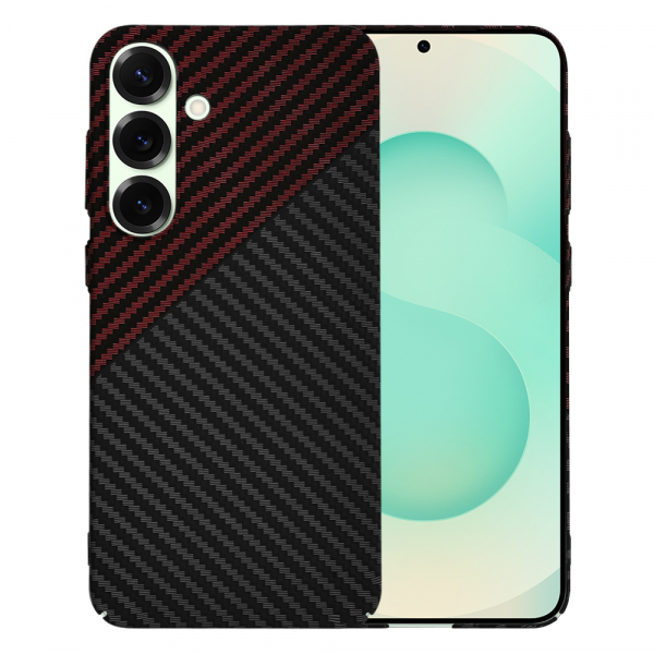 Husa pentru Samsung Galaxy S25+ S936, Techsuit, Carbonite FiberShell, Neagra Rosie