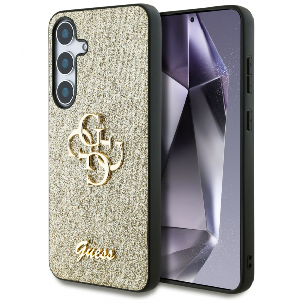 Husa pentru Samsung Galaxy S25 S931, Guess, Glitter Big 4G Script, Aurie