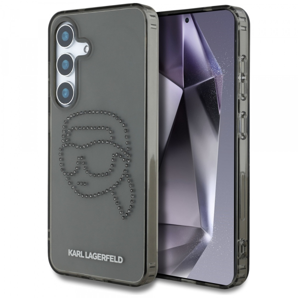 Husa pentru Samsung Galaxy S25 S931, Karl Lagerfeld, IML Rhinestones Karl\'s Head, Neagra