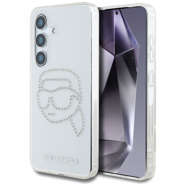 Husa pentru Samsung Galaxy S25 S931, Karl Lagerfeld, IML Rhinestones Karl\'s Head, Transparenta