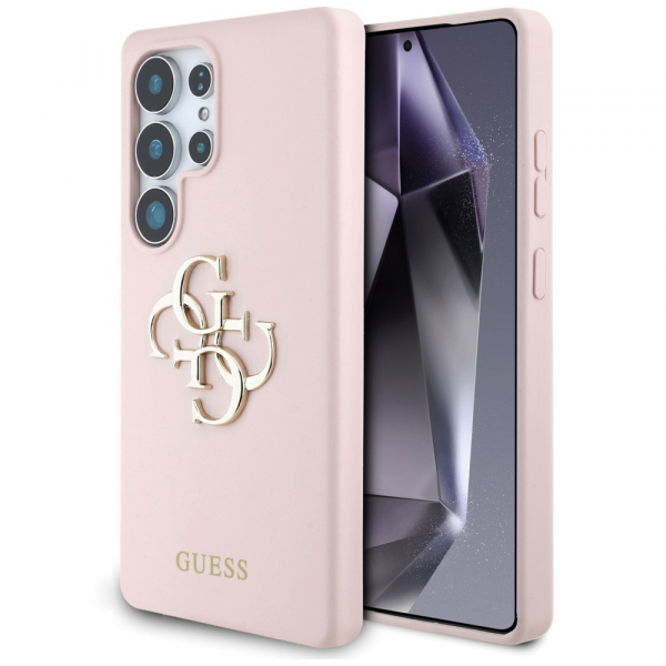 Husa pentru Samsung Galaxy S25 Ultra S938, Guess, 4G Grained Big and Classic Logo, Roz