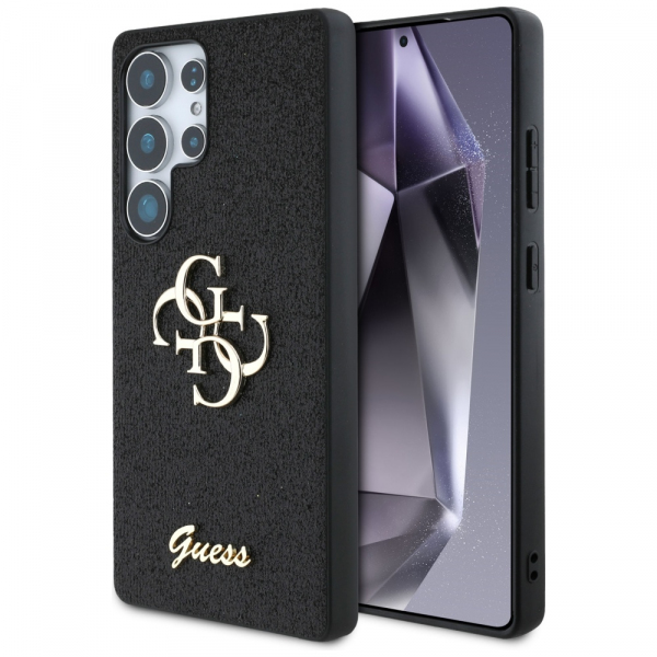 Husa pentru Samsung Galaxy S25 Ultra S938, Guess, Glitter Big 4G Script, Neagra