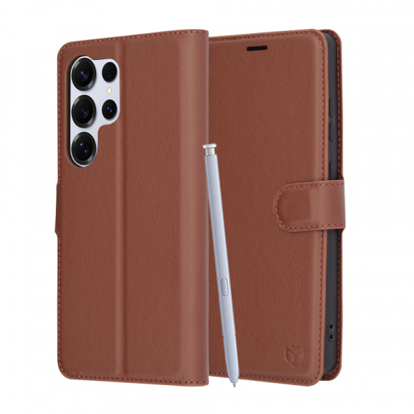 Husa pentru Samsung Galaxy S25 Ultra S938, Techsuit, Leather Folio, Maro