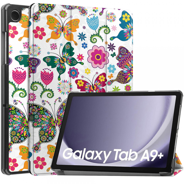 Husa pentru Samsung Galaxy Tab A9+, Techsuit, FoldPro Butterfly, Multicolor
