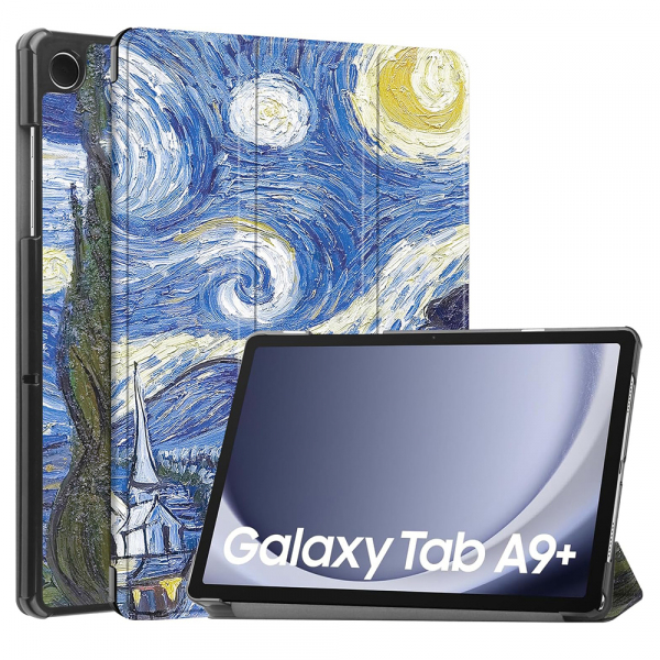 Husa pentru Samsung Galaxy Tab A9+, Techsuit, FoldPro Starry Night, Multicolor