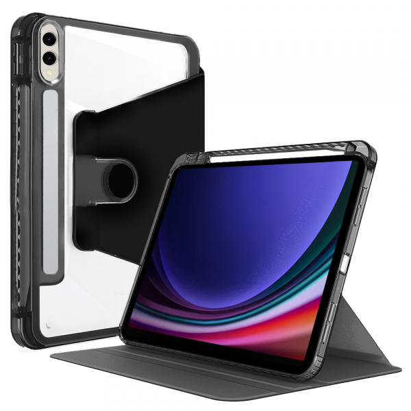 Husa pentru Samsung Galaxy Tab S10+ / Tab S9 FE+ / Tab S9+, Techsuit, Crystal Vision, Neagra