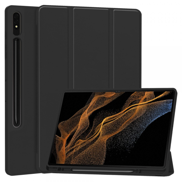 Husa pentru Samsung Galaxy Tab S8 Ultra, Techsuit, Flex Trifold, Neagra