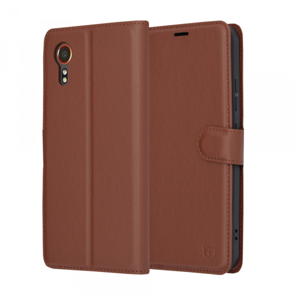 Husa pentru Samsung Galaxy Xcover7 G556, Techsuit, Leather Folio, Maro