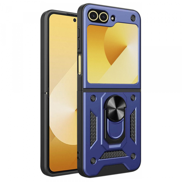 Husa pentru Samsung Galaxy Z Flip7 FE F761 / Z Flip6 F741, Techsuit, CamShield, Albastra