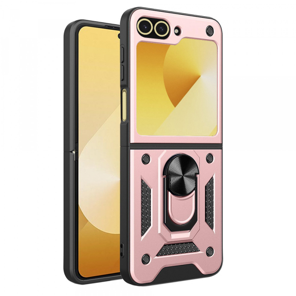 Husa pentru Samsung Galaxy Z Flip7 FE F761 / Z Flip6 F741, Techsuit, CamShield, Roz