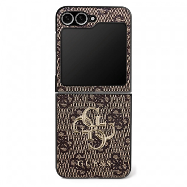 Husa pentru Samsung Galaxy Z Flip7 F766, Guess, 4G Metal Logo, Maro
