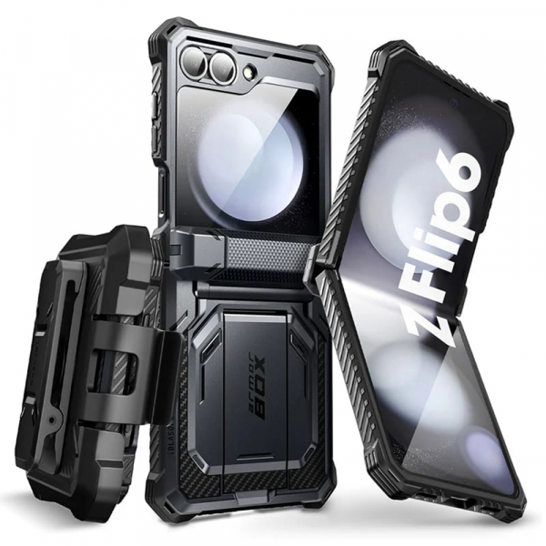 Husa pentru Samsung Galaxy Z Flip7 FE F761 / Z Flip6 F741, i-Blason, ArmorBox, Neagra