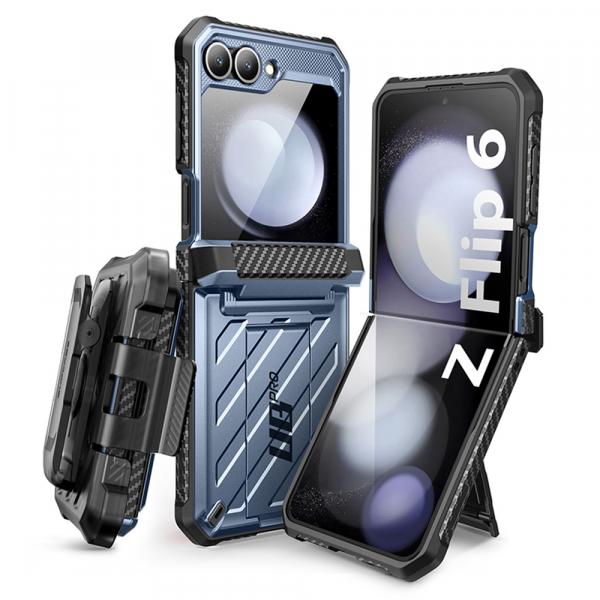 Husa pentru Samsung Galaxy Z Flip7 FE F761 / Z Flip6 F741, Supcase, Unicorn Beetle Pro, Bleu