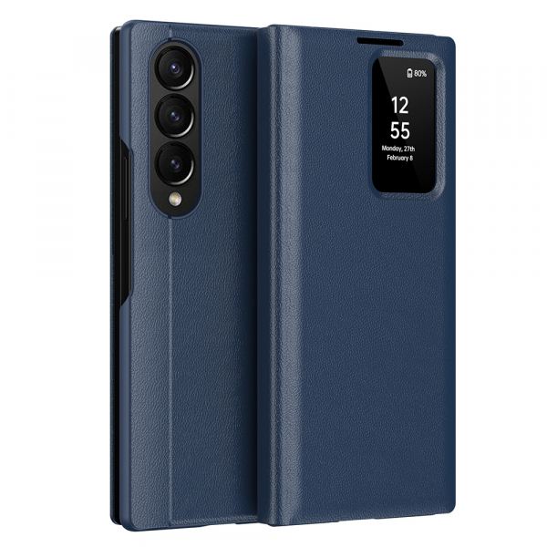 Husa pentru Samsung Galaxy Z Fold4 F936, Techsuit, SmartView, Albastra
