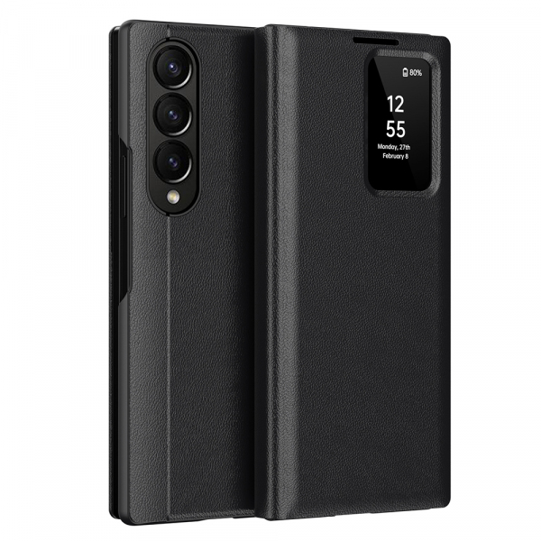 Husa pentru Samsung Galaxy Z Fold4 F936, Techsuit, SmartView, Neagra