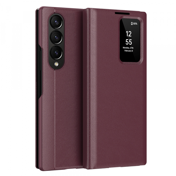 Husa pentru Samsung Galaxy Z Fold4 F936, Techsuit, SmartView, Rosie
