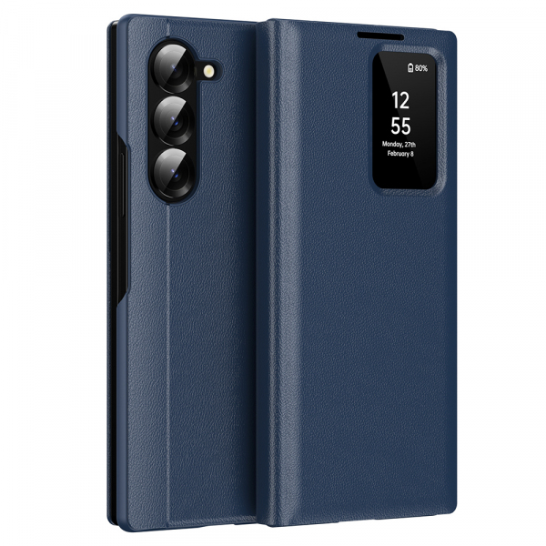 Husa pentru Samsung Galaxy Z Fold5 F946, Techsuit, SmartView, Albastra