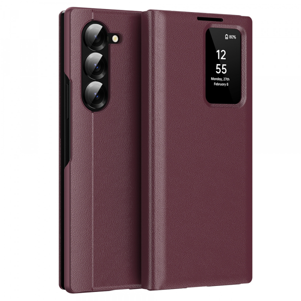 Husa pentru Samsung Galaxy Z Fold5 F946, Techsuit, SmartView, Rosie