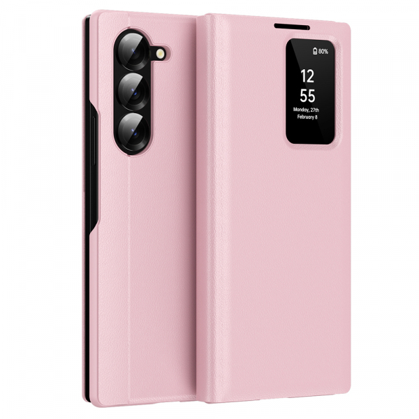 Husa pentru Samsung Galaxy Z Fold5 F946, Techsuit, SmartView, Roz