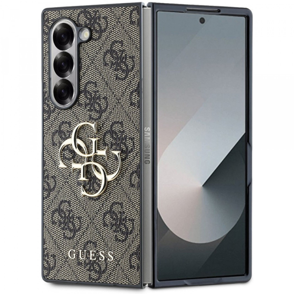 Husa pentru Samsung Galaxy Z Fold6 F956, Guess, 4G Metal Logo, Maro