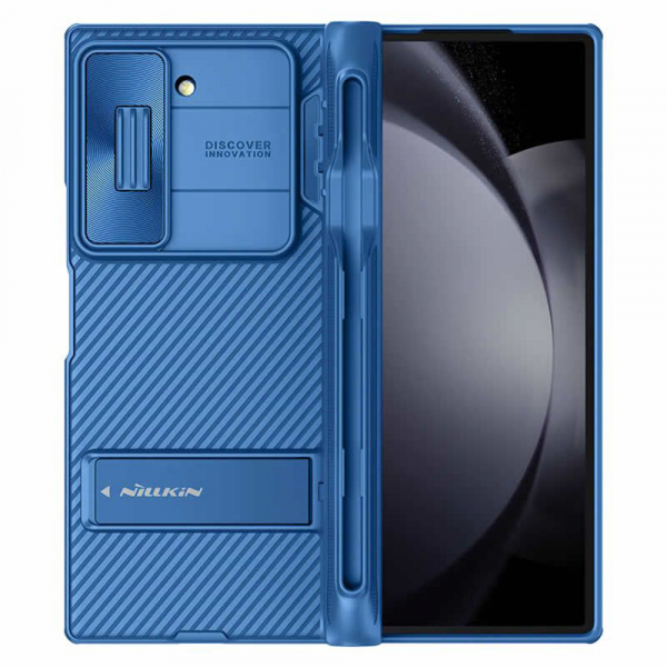 Husa pentru Samsung Galaxy Z Fold6 F956, Nillkin, CamShield Pro Pen Holder, Albastra