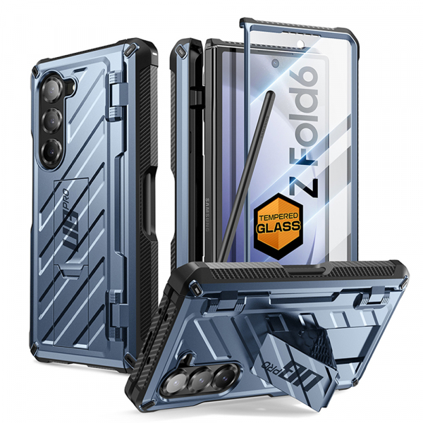 Husa pentru Samsung Galaxy Z Fold6 F956, Supcase, Unicorn Beetle Pro, Bleu