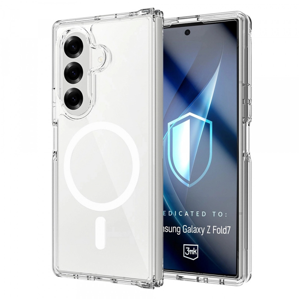 Husa MagSafe pentru Samsung Galaxy Z Fold7 F966, 3MK, Armor MagCase, Transparenta