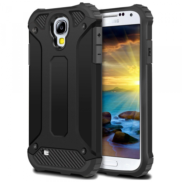 Husa pentru Samsung I9500 Galaxy S4, Techsuit, Hybrid Armor, Neagra