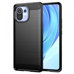 Husa pentru Xiaomi 11 Lite 5G NE / Mi 11 Lite 5G / 11 Lite, Techsuit, Carbon, Neagra