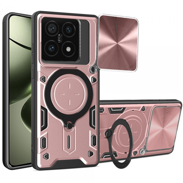 Husa pentru Xiaomi 14T, Techsuit, CamGuard Pro, Roz Aurie