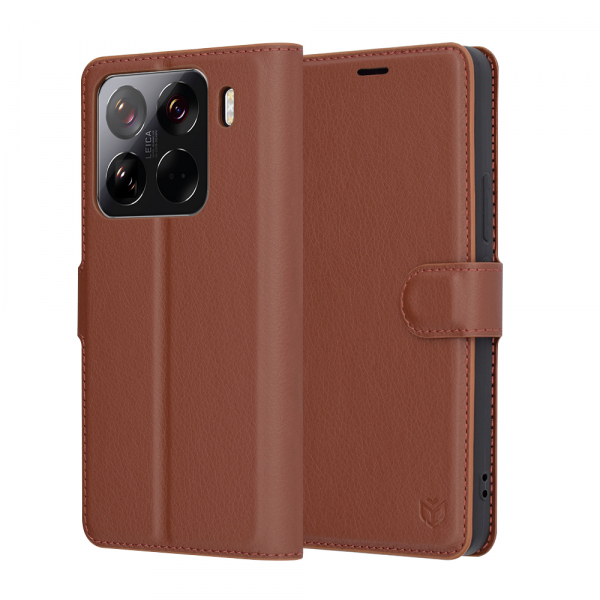 Husa pentru Xiaomi 15 Pro, Techsuit, Leather Folio, Maro