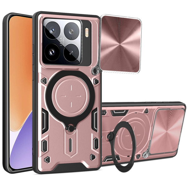 Husa pentru Xiaomi 15, Techsuit, CamGuard Pro, Roz Aurie