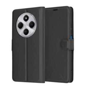 Husa pentru Xiaomi Poco C75 / Redmi 14C, Techsuit, Leather Folio, Neagra