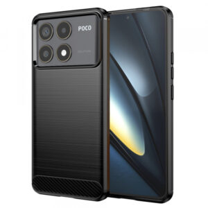 Husa pentru Xiaomi Poco F6 Pro, Techsuit, Carbon, Neagra