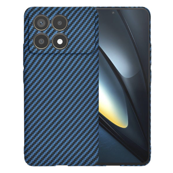 Husa pentru Xiaomi Poco F6 Pro, Techsuit, Carbonite FiberShell, Turcoaz