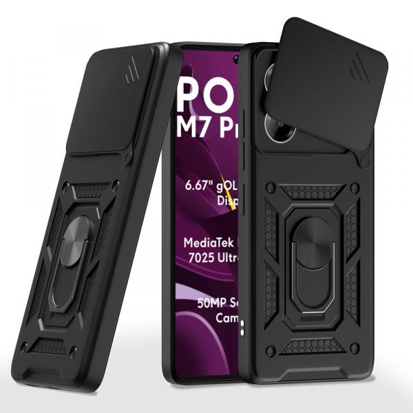 Husa pentru Xiaomi Poco M7 Pro 5G, Techsuit, CamShield, Neagra