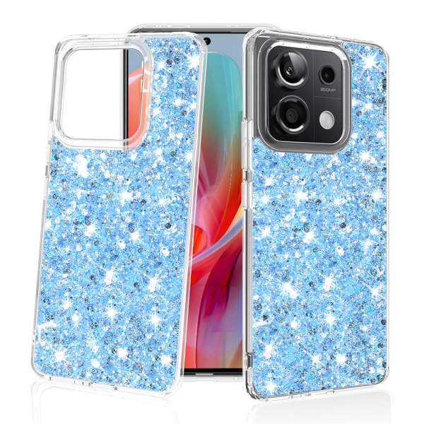 Husa pentru Xiaomi Poco X6 / Note 13 Pro 5G, Techsuit, Sparkly Glitter, Bleu