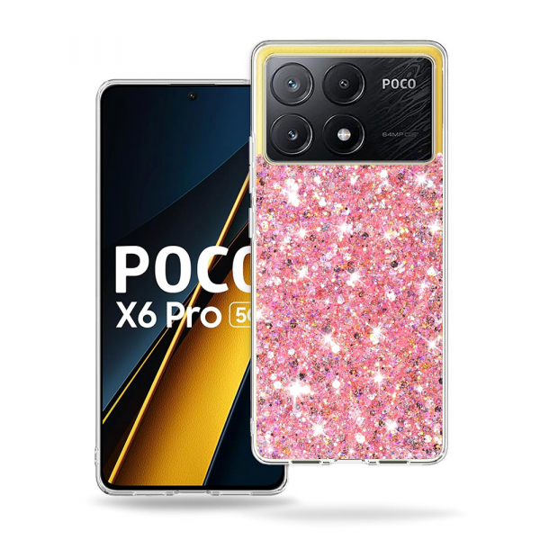 Husa pentru Xiaomi Poco X6 Pro, Techsuit, Sparkly Glitter, Roz