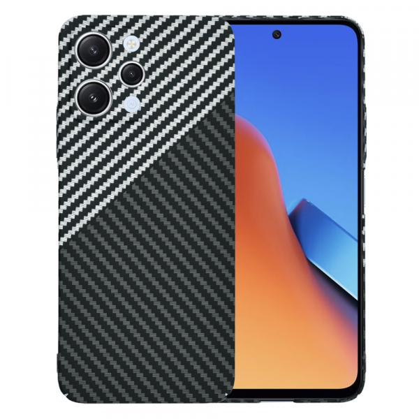 Husa pentru Xiaomi Redmi 12 5G / 12, Techsuit, Carbonite FiberShell, Neagra Gri