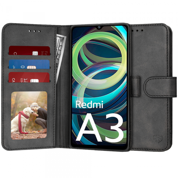 Husa pentru Xiaomi Redmi A3x / A3, Techsuit, Diary Book, Neagra