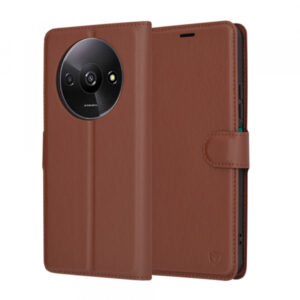 Husa pentru Xiaomi Redmi A3x / A3, Techsuit, Leather Folio, Maro