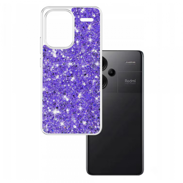 Husa pentru Xiaomi Redmi Note 13 Pro+, Techsuit, Sparkly Glitter, Mov